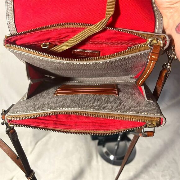 Dooney & Bourke Women's Taupe Pebbled Leather Crossbody Bag - Picture 9 of 16